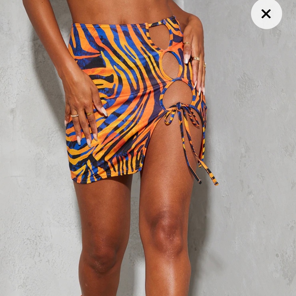 PLT zebra mini cutouts skirt